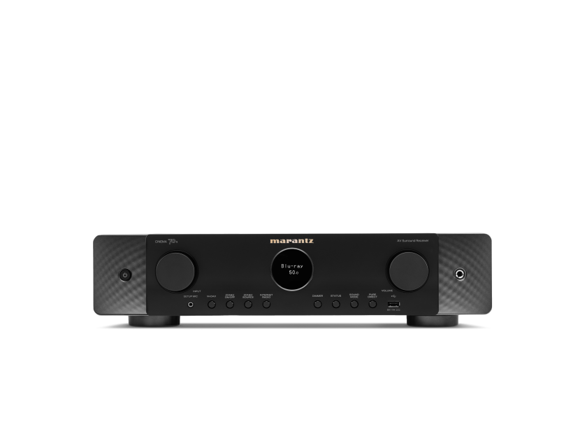 7.2 channel, 50w per channel AV Receiver. 7.2 channel preouts - 6/1 HDMI input/output, 3 inputs supporting 8K / 60Hz and 4K / 120Hz Modern, high resolution TV Graphical